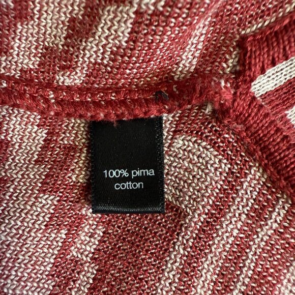 Peruvian Connection Red Aztec Open Cardigan Sweater Sz Medium Pima Cotton Boho - Picture 6 of 14